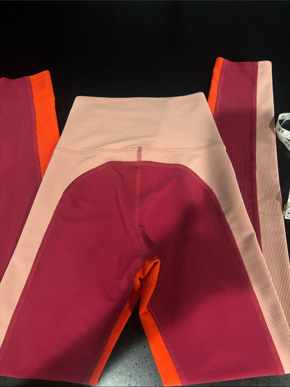 Beach Riot Colorblock Ribbed Leggings - Pink, Burgundy & Orange